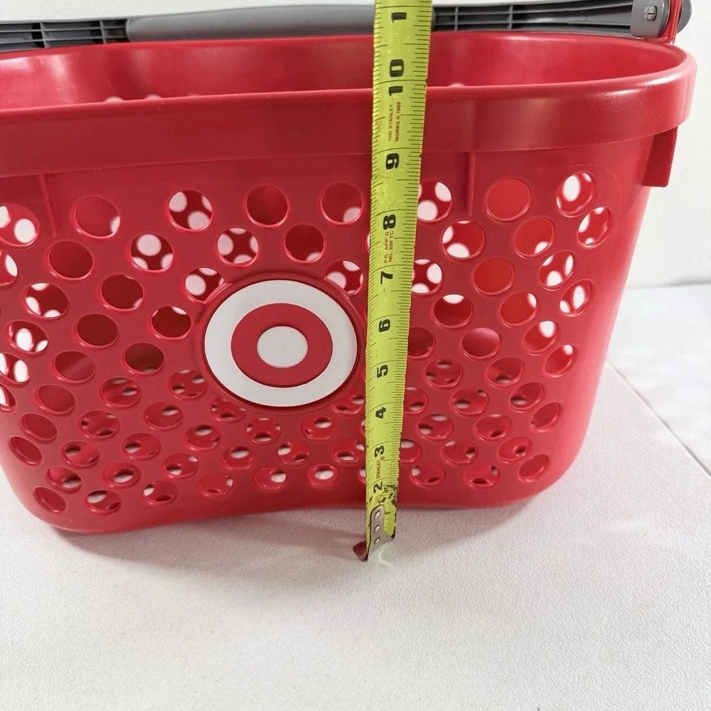Target Full Size Shopping Basket Gray Handle Red Bullseye Logo Storage Kids Play
